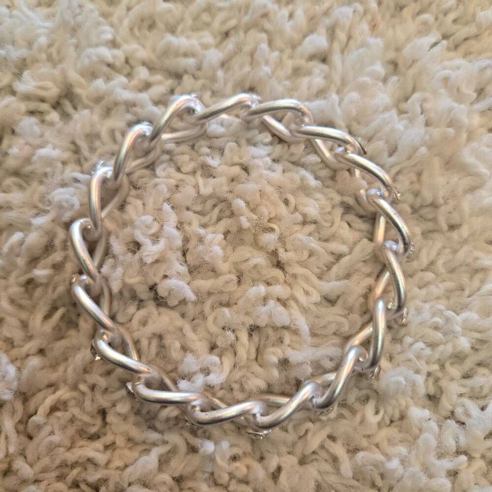 NEW Silver + Rhinestone Bangle Bracelet - Picture 4 of 5